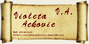 Violeta Acković vizit kartica
